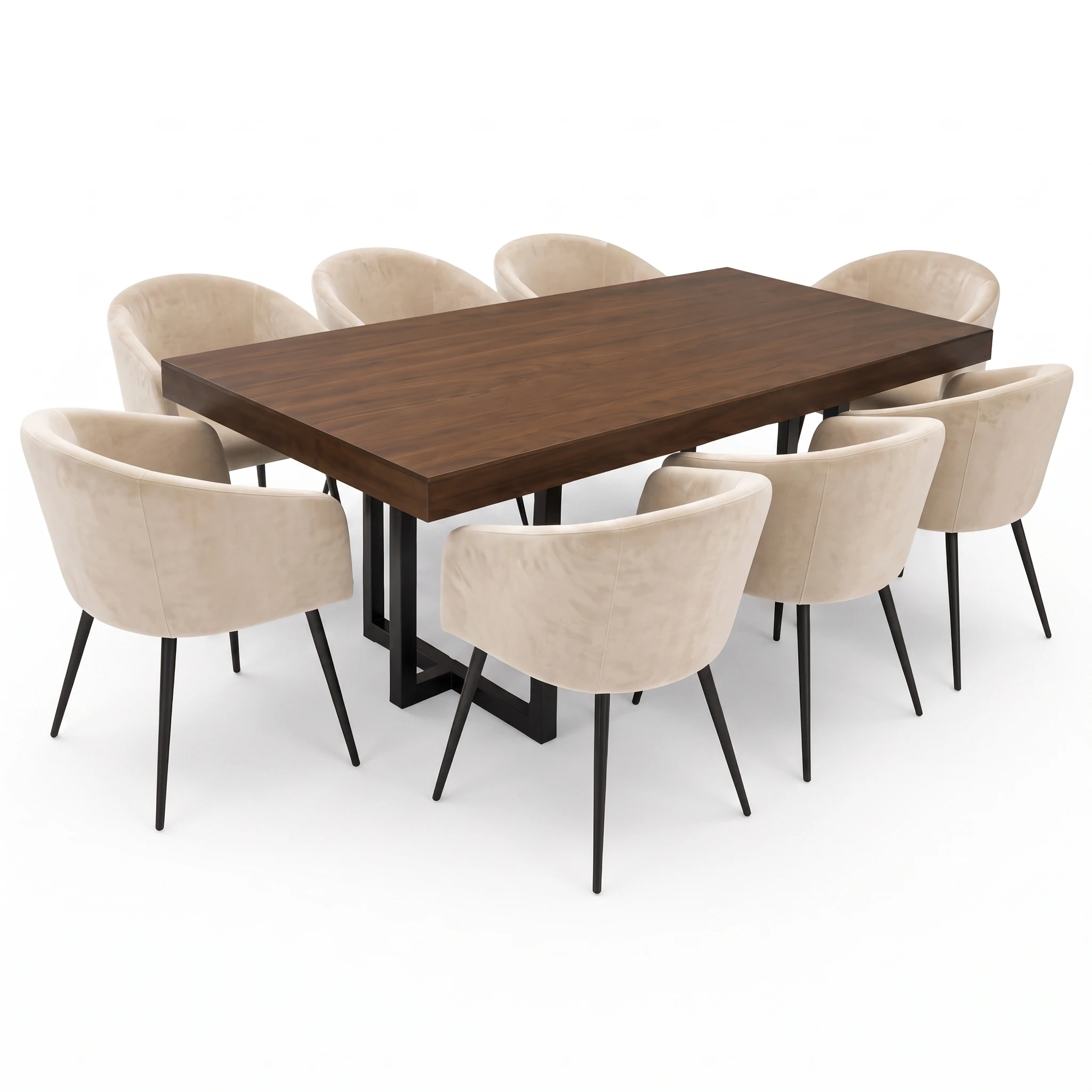 Comedor Verona con 8 Sillas Cobalto en Marfil Beige, vista principal